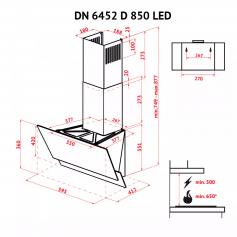 Вытяжка декоративная Perfelli DNS 6452 D 850 WH LED в Запорожье